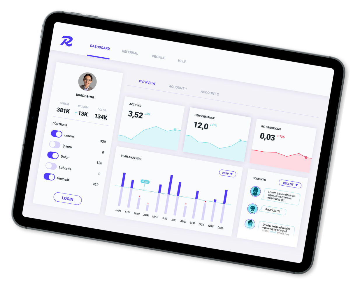 Our dashboard for Ribele Creators